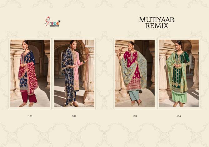 Shree Mutiyar Remix Designer Fancy Festive Wear Heavy Weightless Georgette Salwar Kameez Collection

